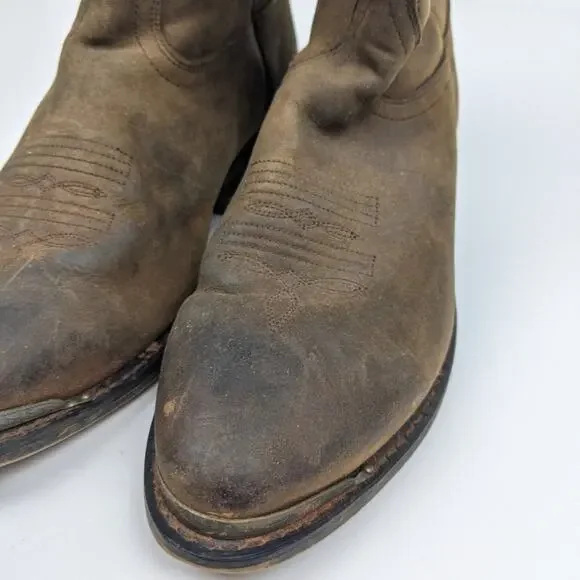 Durango Women's Shoes Tan 11" Slouch Boots Leather Cowgirl RD542 Size 7